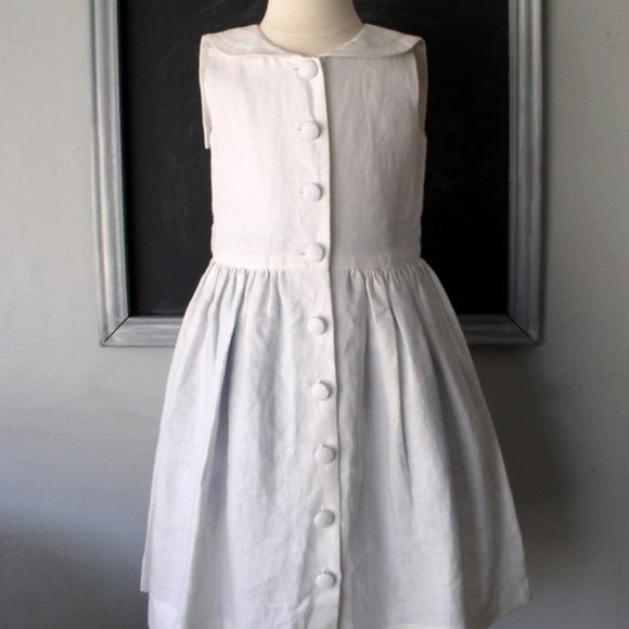 white linen beach dress